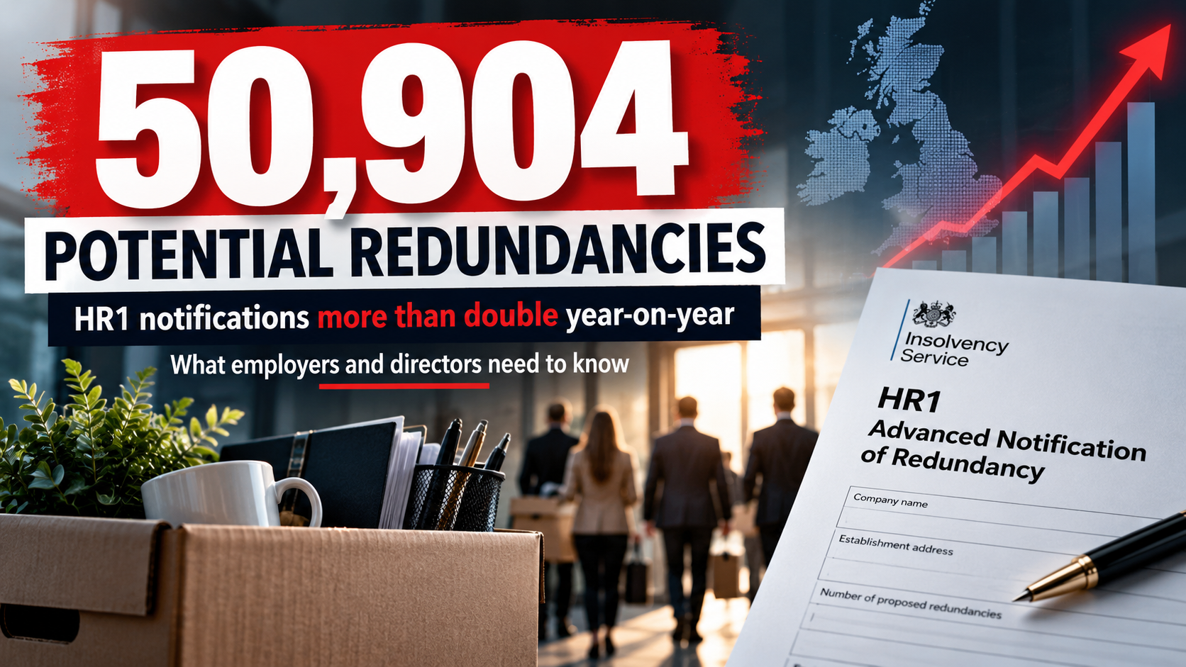 HR1 redundancy notifications covering 50,904 potential redundancies in September 2026, more than double the previous year