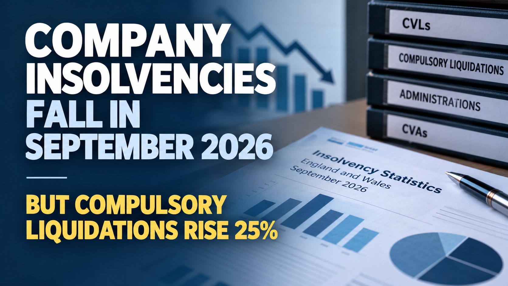 Company insolvencies fell in September 2026 while compulsory liquidations rose by 25%